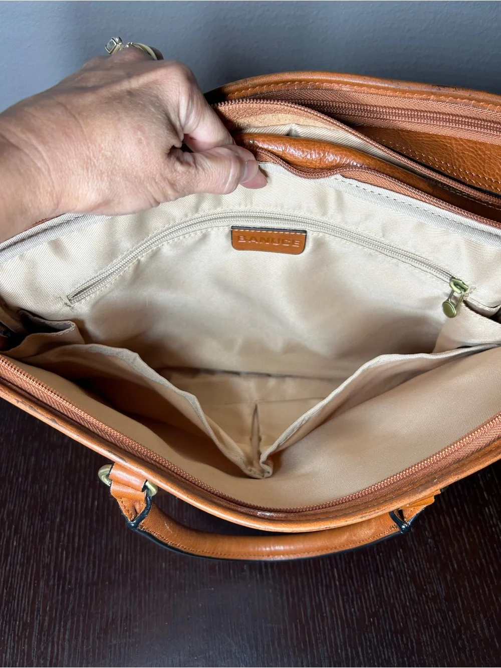 Banuce Italian Chest Nuts Full Grain Leather Multi-purpose Briefcase for Women
